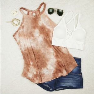 TIE DYE OPEN BACK SLEEVELESS TOP